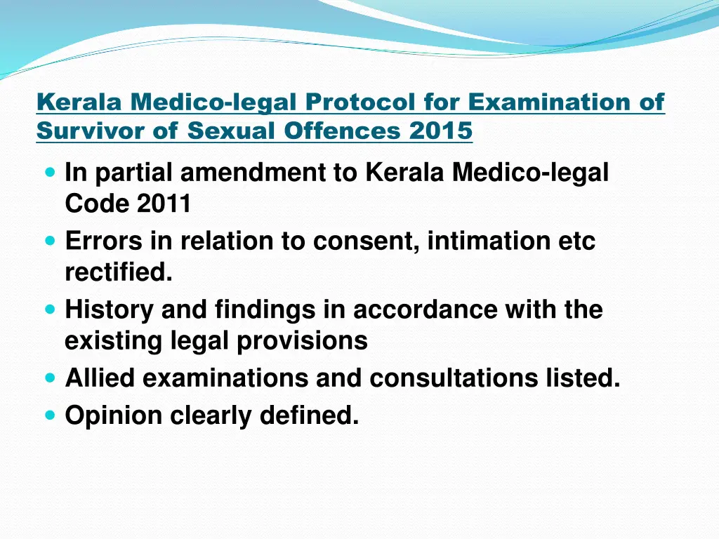 kerala medico legal protocol for examination