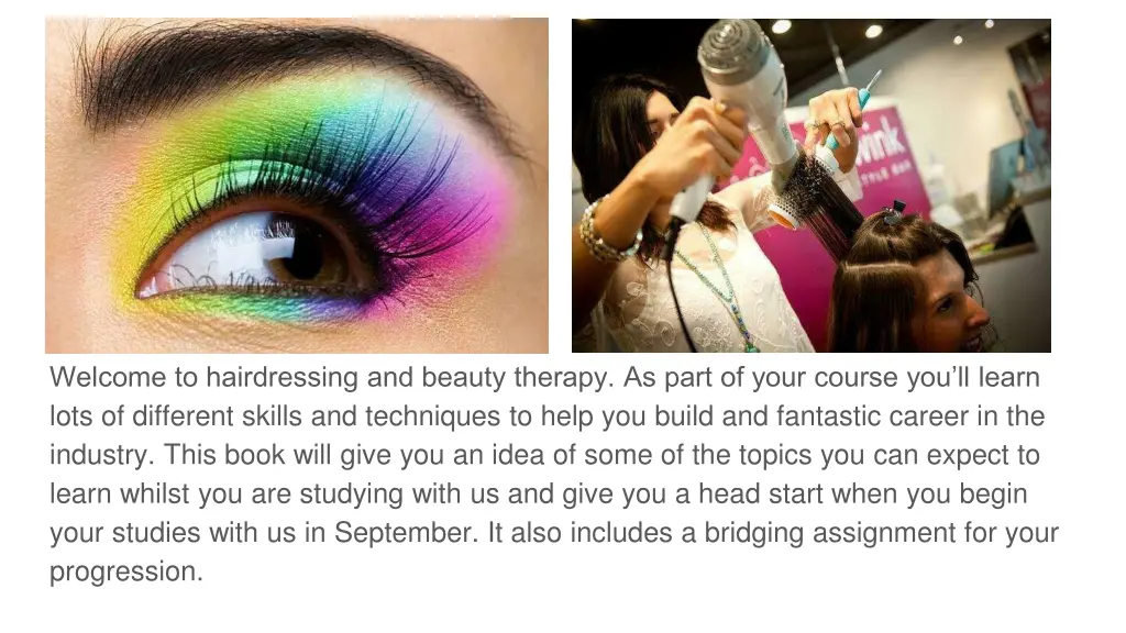 welcome to hairdressing and beauty therapy