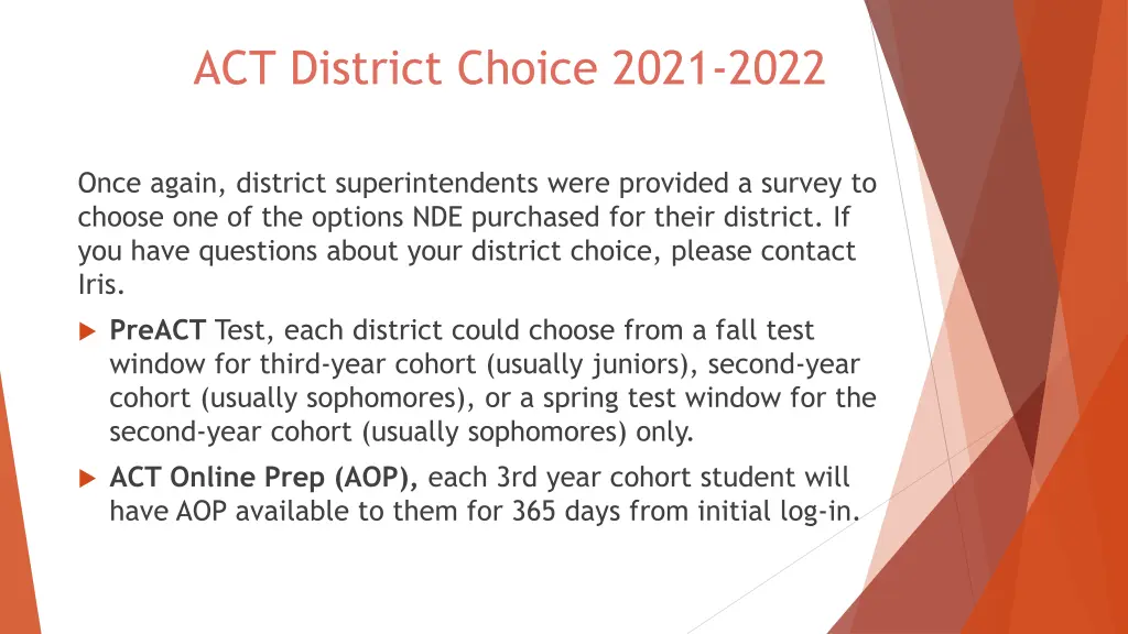 act district choice 2021 2022