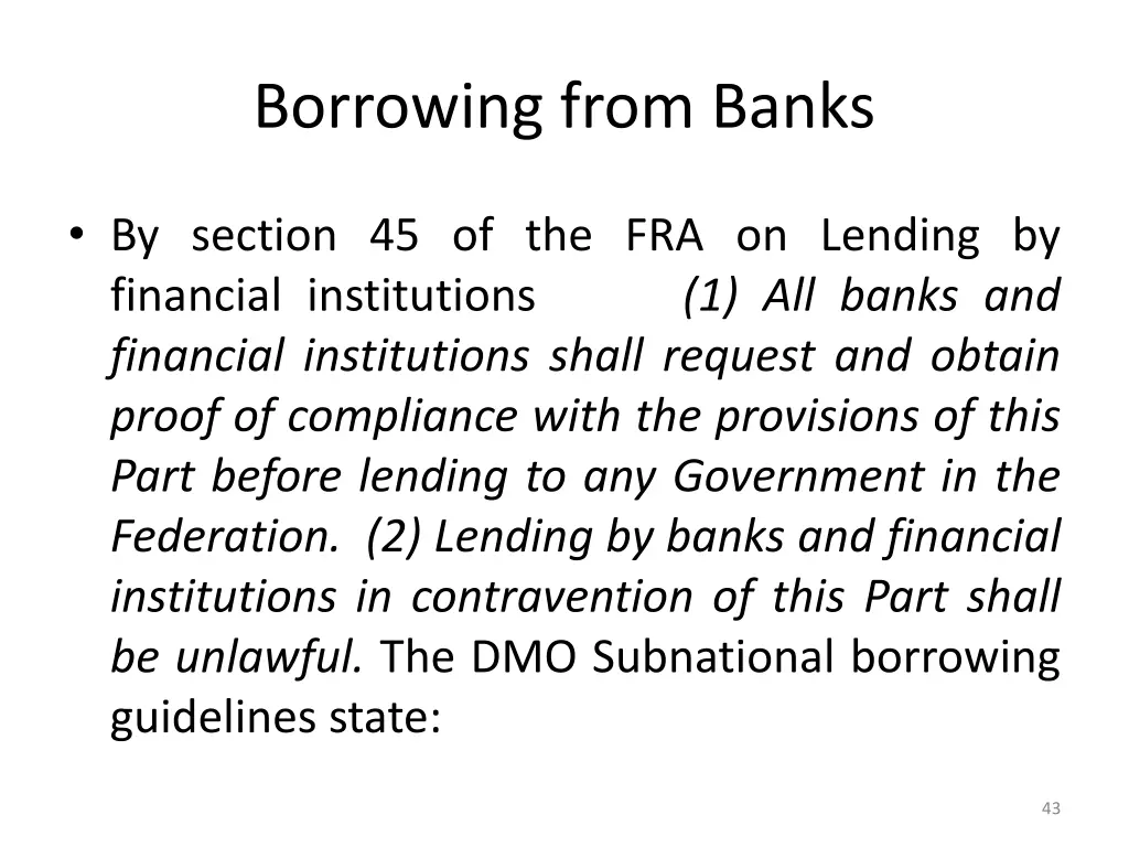 borrowing from banks