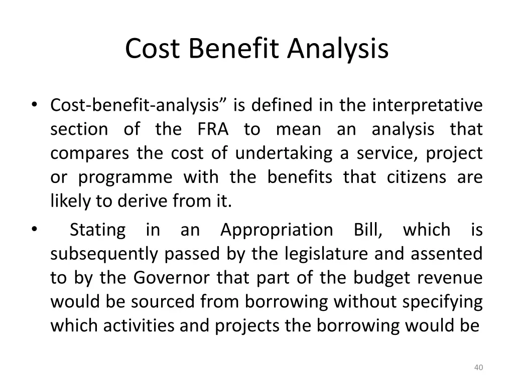 cost benefit analysis