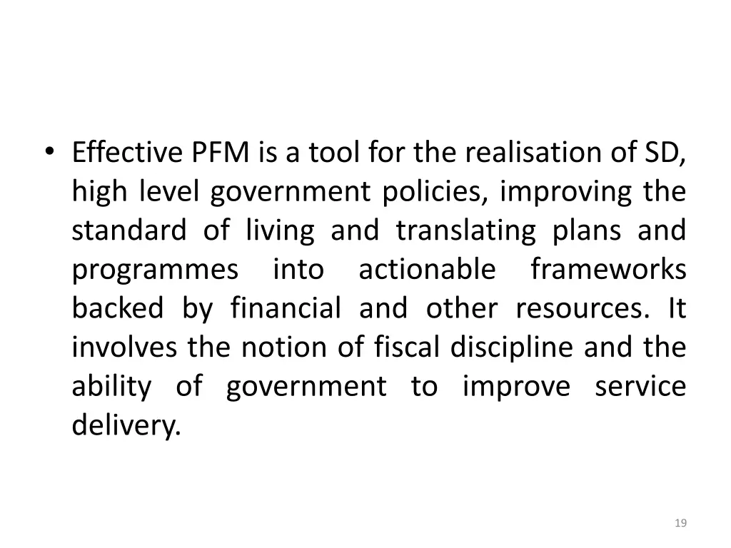 effective pfm is a tool for the realisation