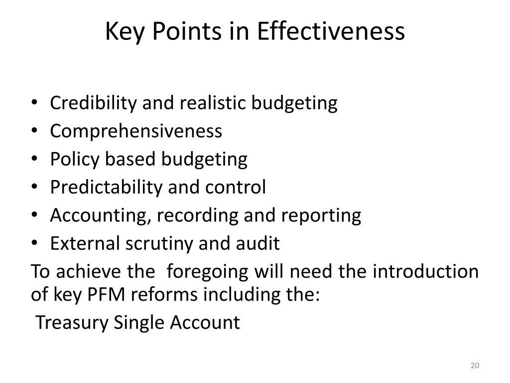 key points in effectiveness