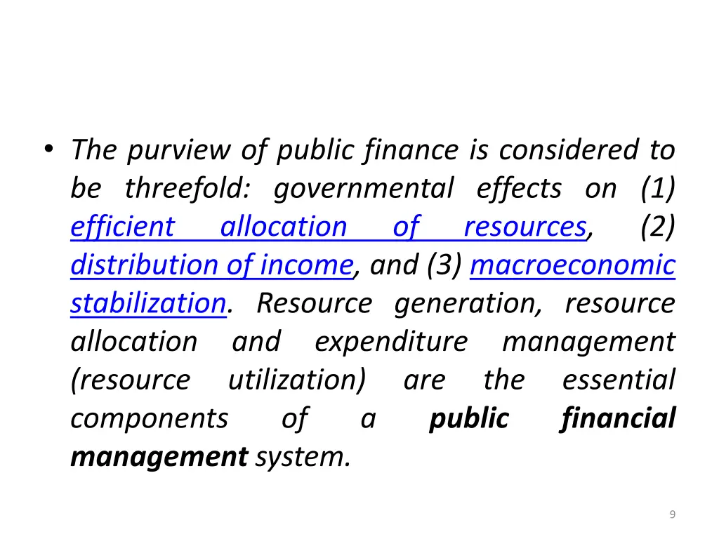 the purview of public finance is considered