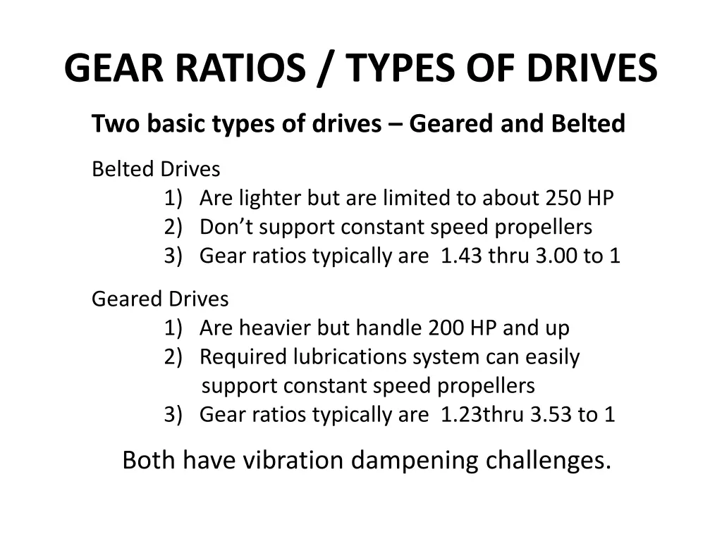 gear ratios types of drives