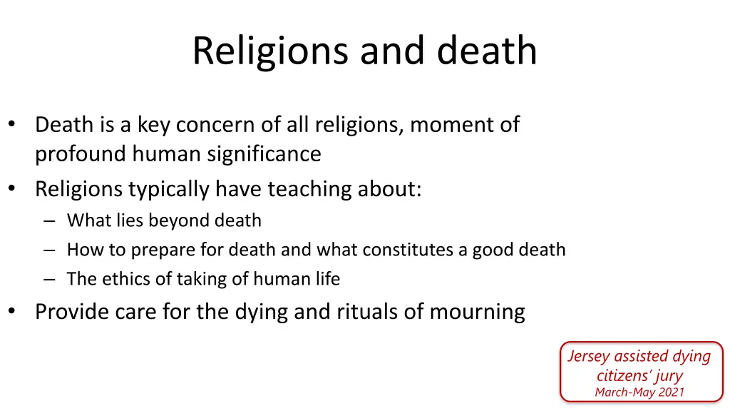 religions and death