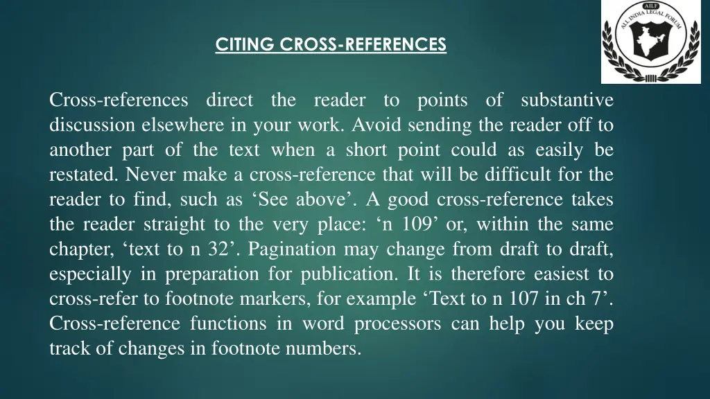 citing cross references