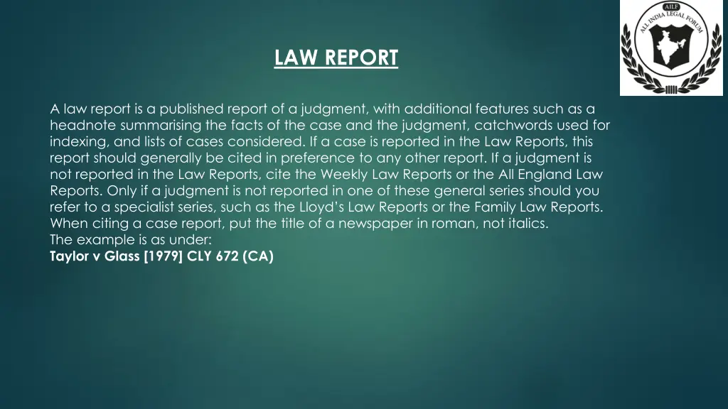 law report