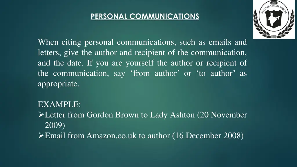 personal communications