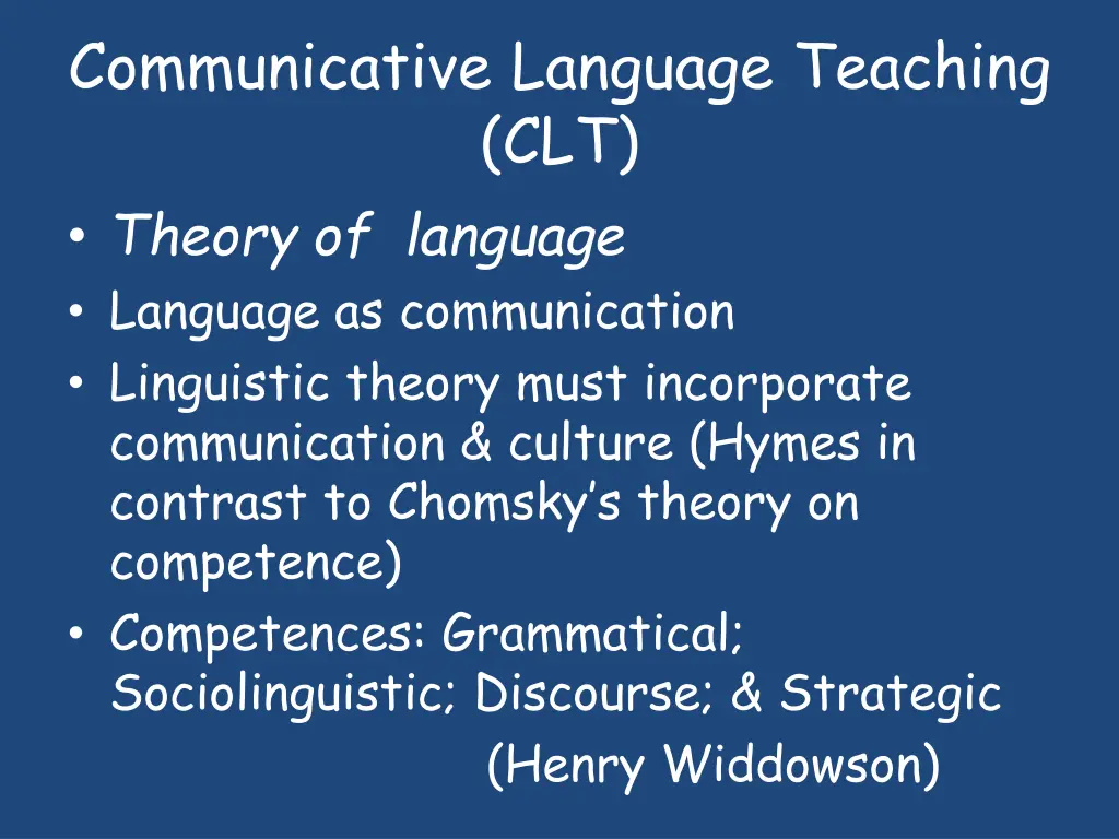 communicative language teaching clt theory