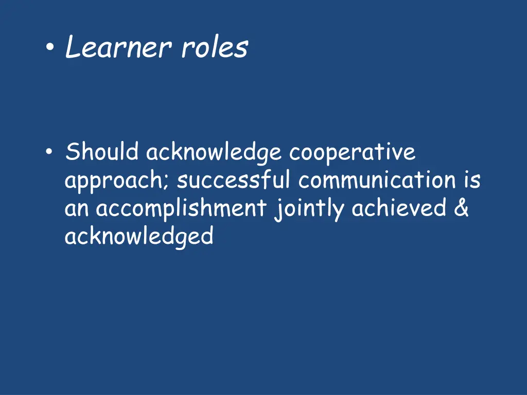 learner roles