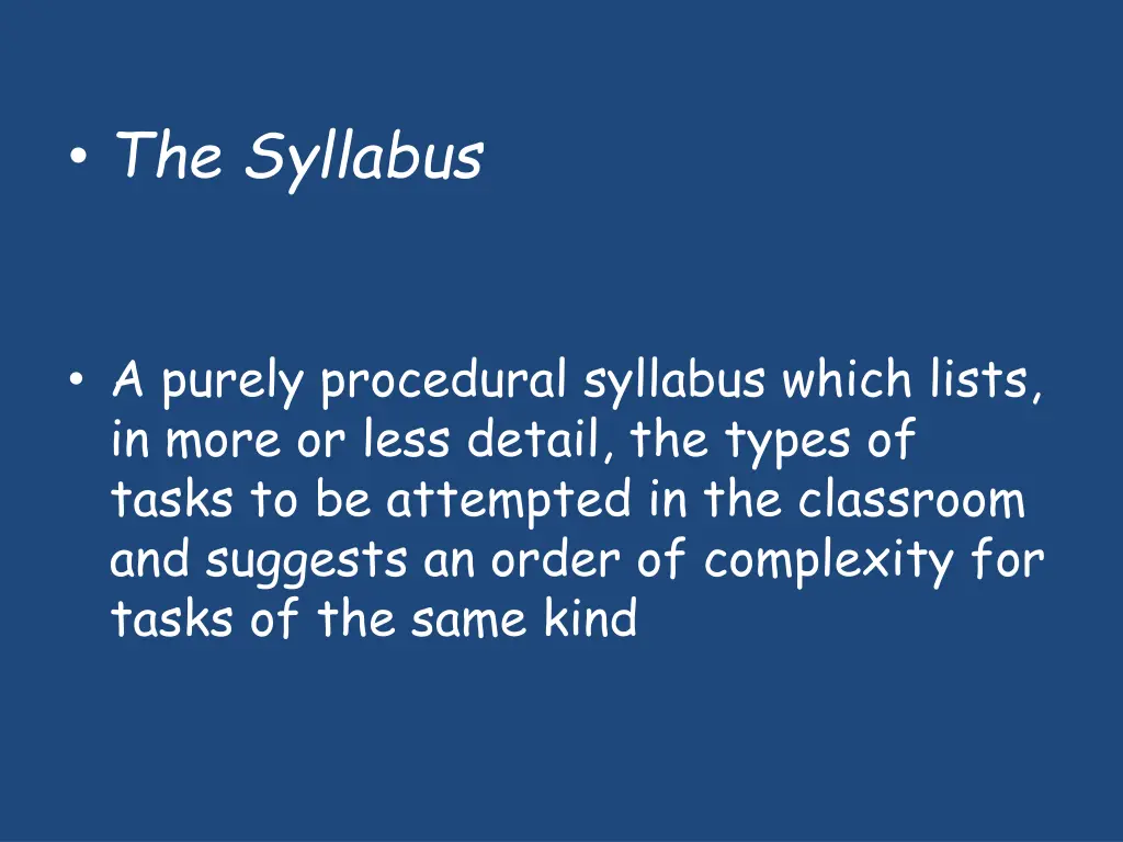 the syllabus