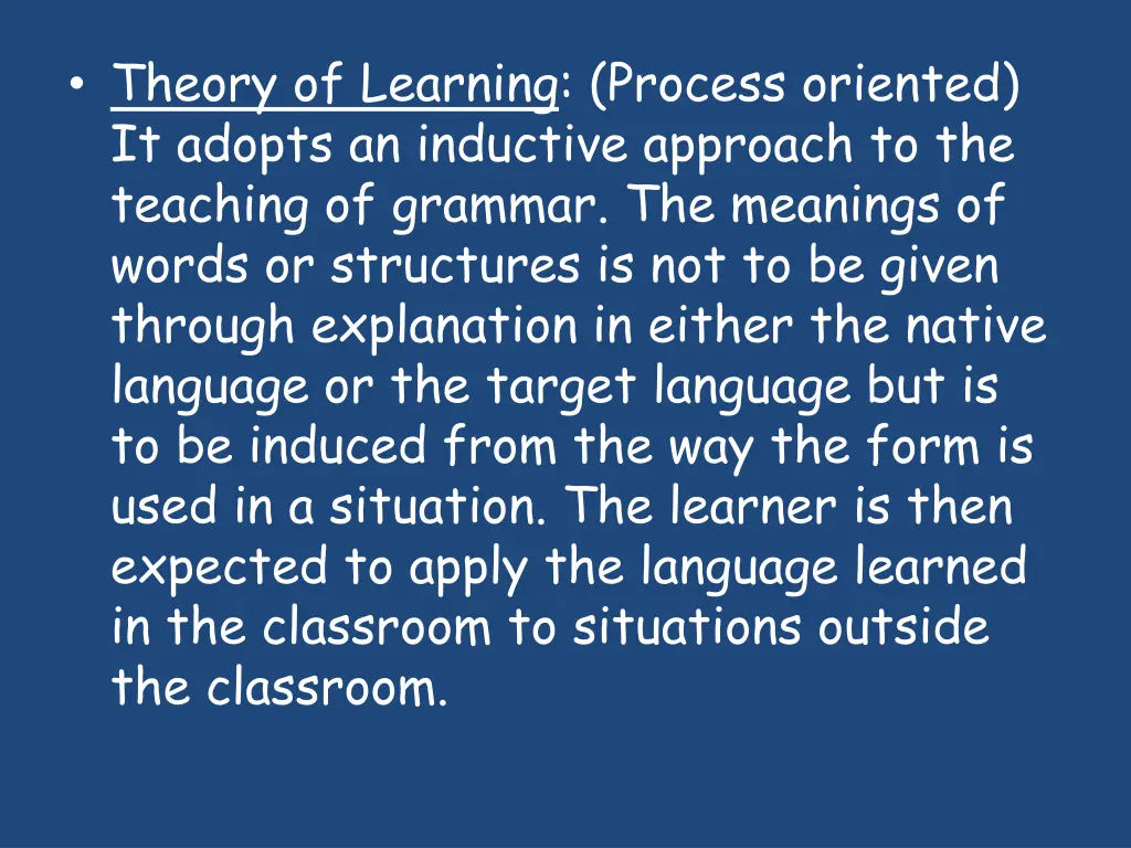 theory of learning process oriented it adopts