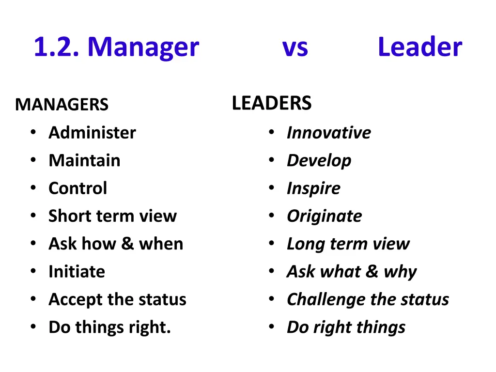 1 2 manager vs leader