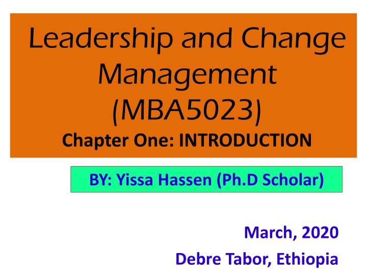 leadership and change management mba5023 chapter