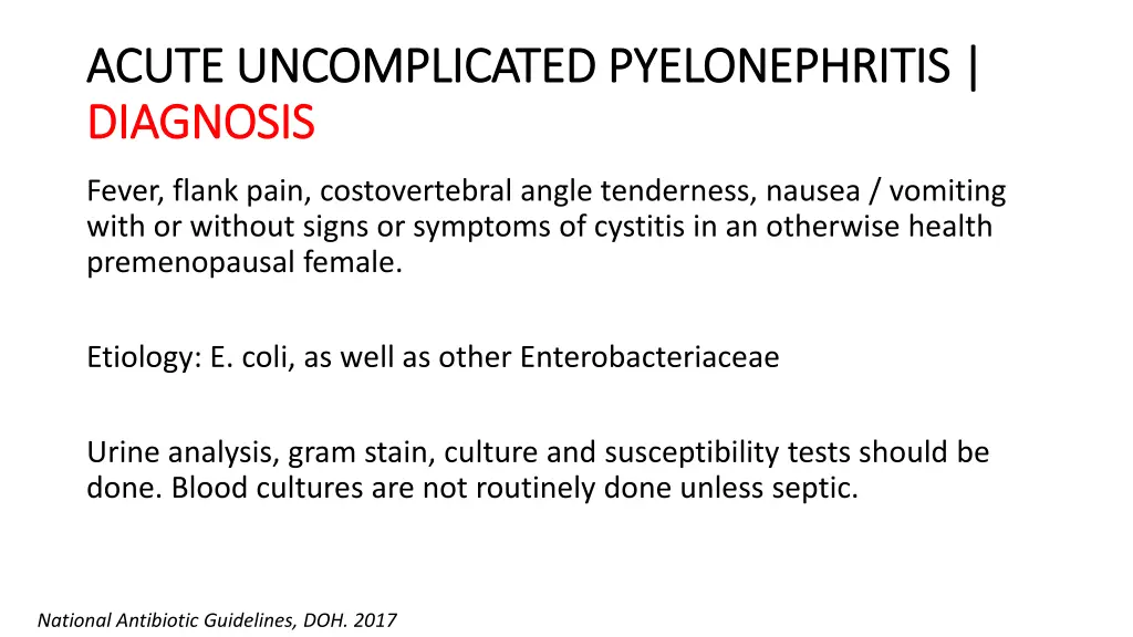 acute uncomplicated pyelonephritis acute