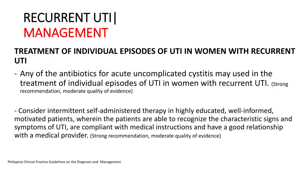 recurrent uti recurrent uti management management 1