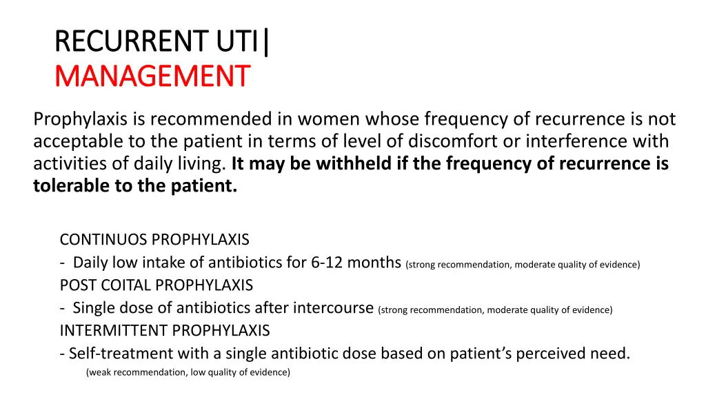 recurrent uti recurrent uti management management