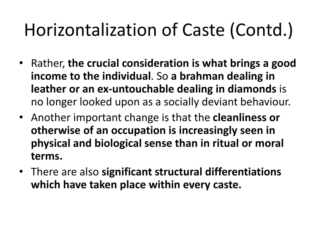 horizontalization of caste contd 1