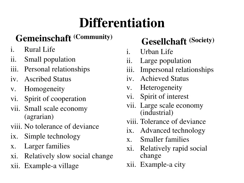 differentiation