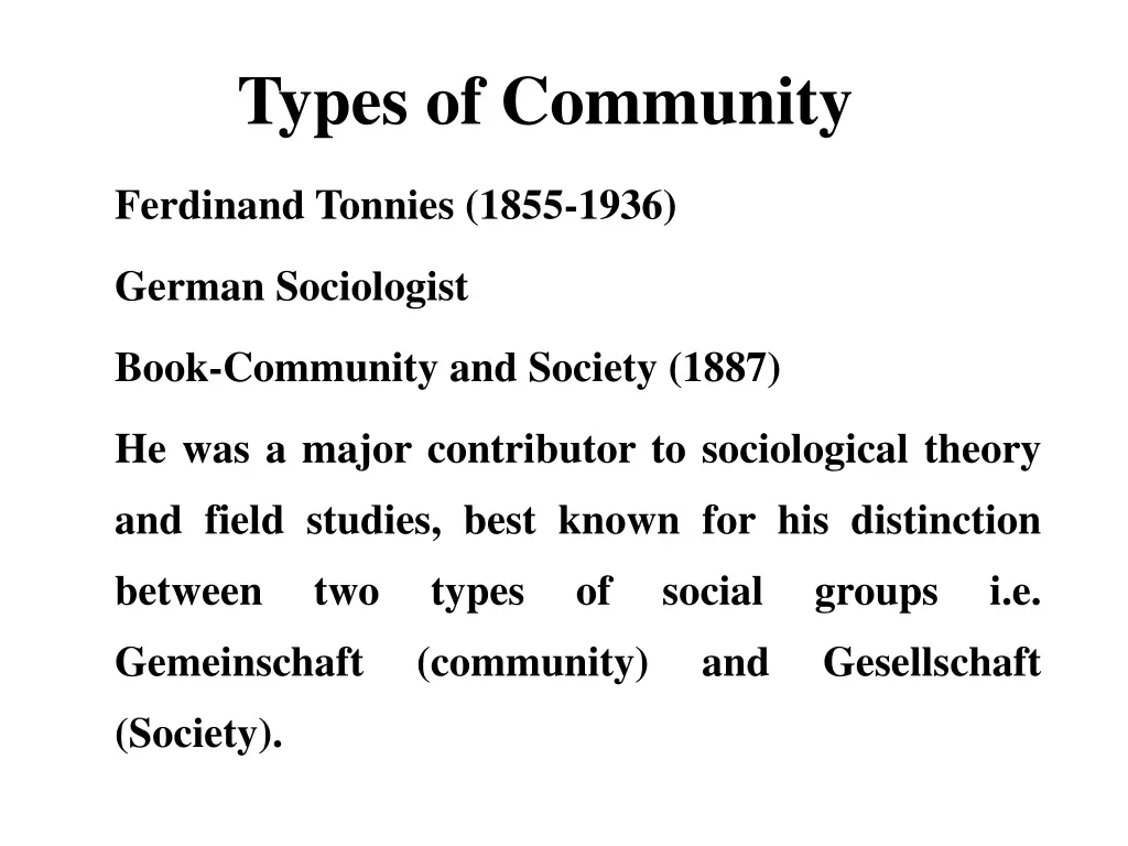 types of community