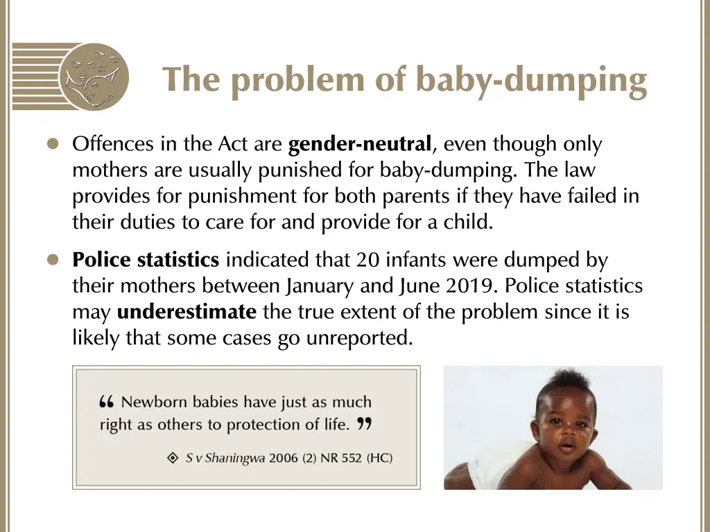 the problem of baby dumping