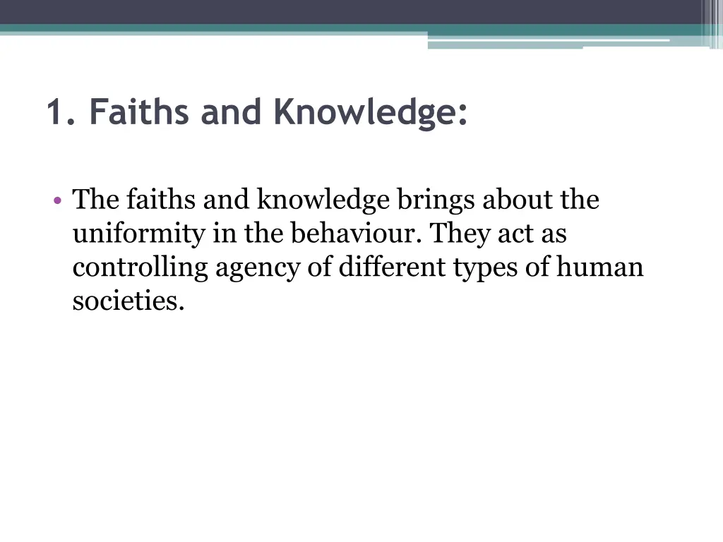 1 faiths and knowledge