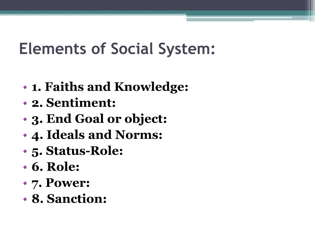 elements of social system