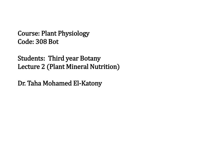 course plant physiology course plant physiology