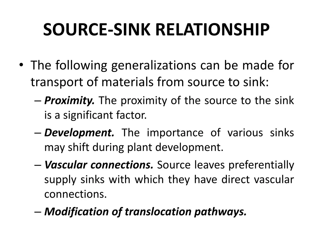 source sink relationship