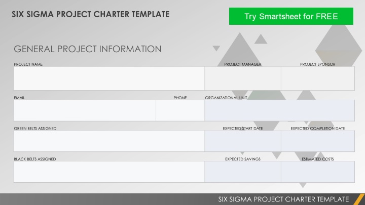 six sigma project charter template