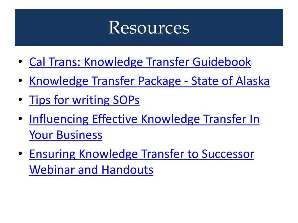 resources