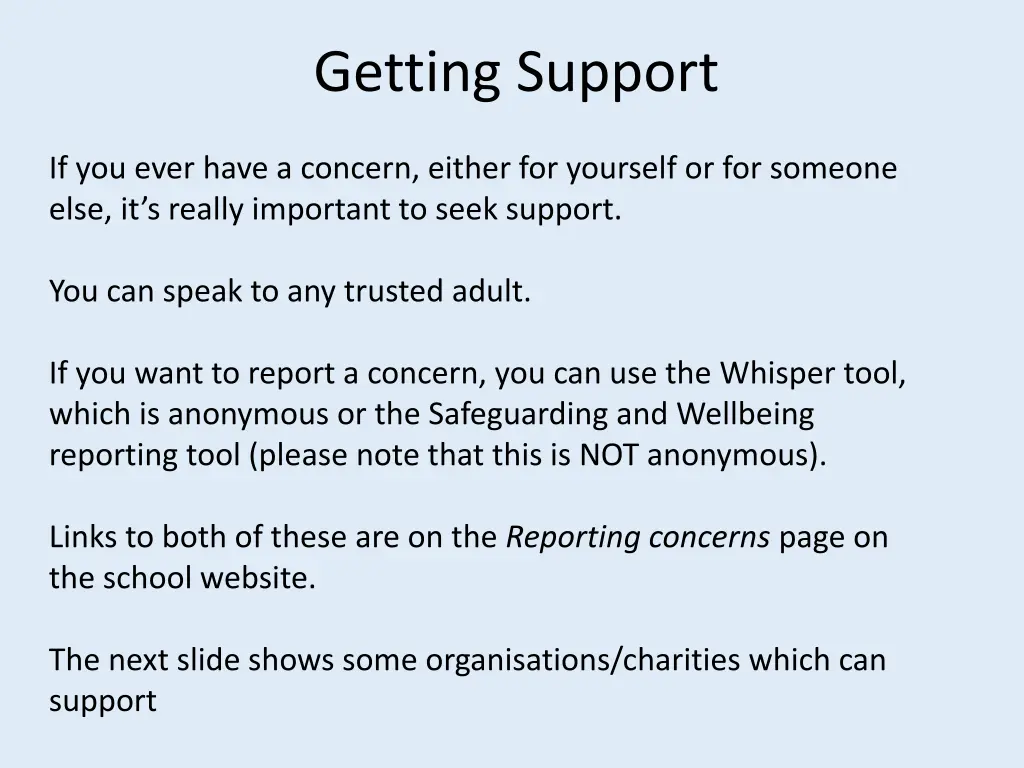 getting support