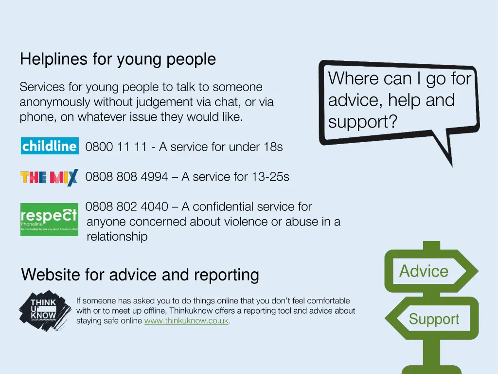 helplines for young people