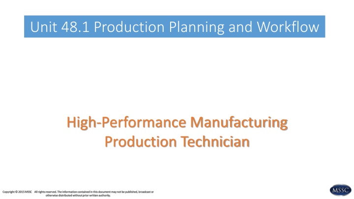 unit 48 1 production planning and workflow