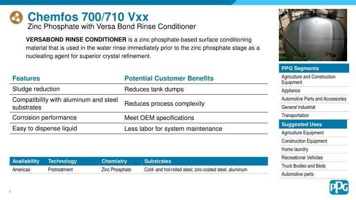 chemfos 700 710 vxx zinc phosphate with versa