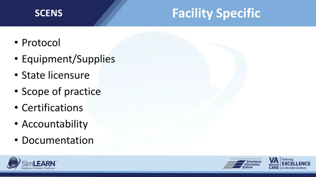 facility specific