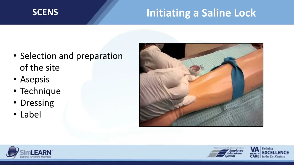 initiating a saline lock