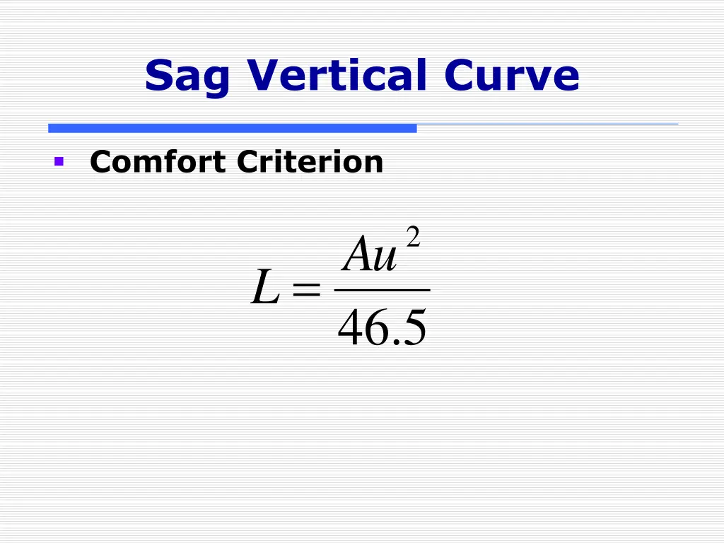 sag vertical curve 2