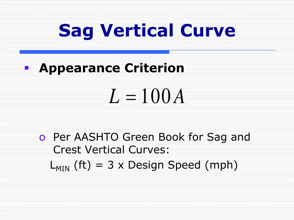 sag vertical curve 4