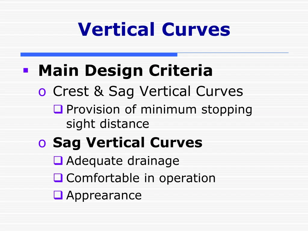 vertical curves