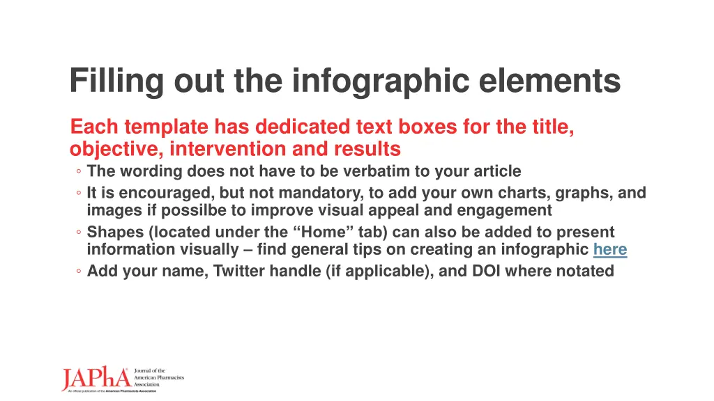 filling out the infographic elements