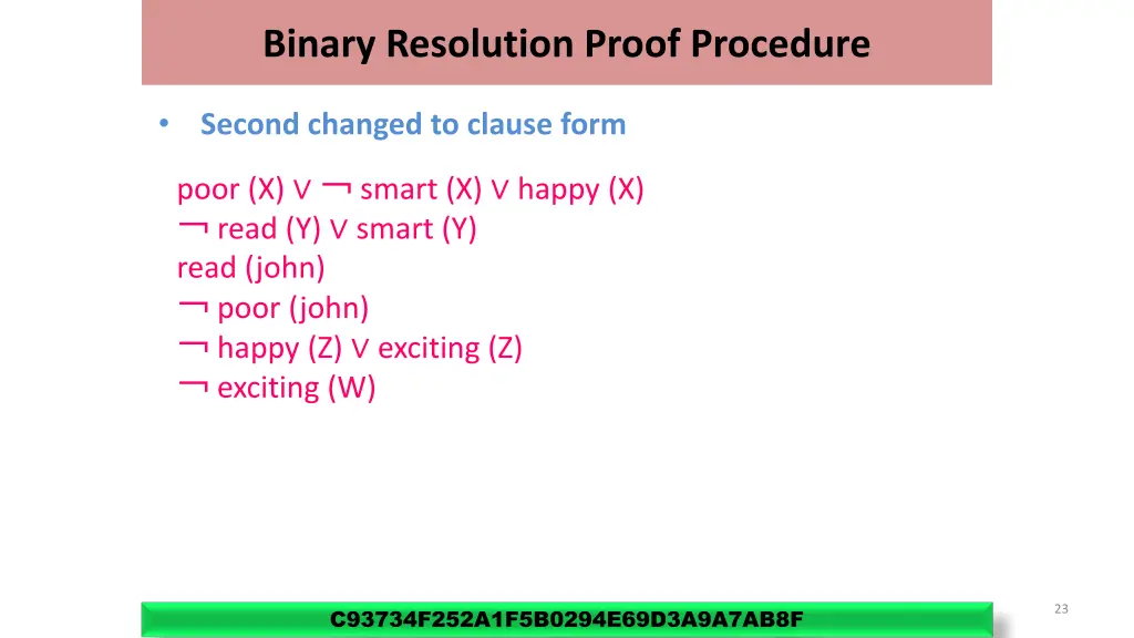 binary resolution proof procedure 10