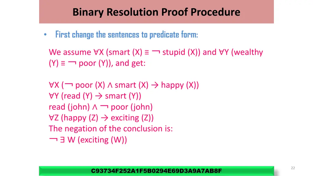 binary resolution proof procedure 9