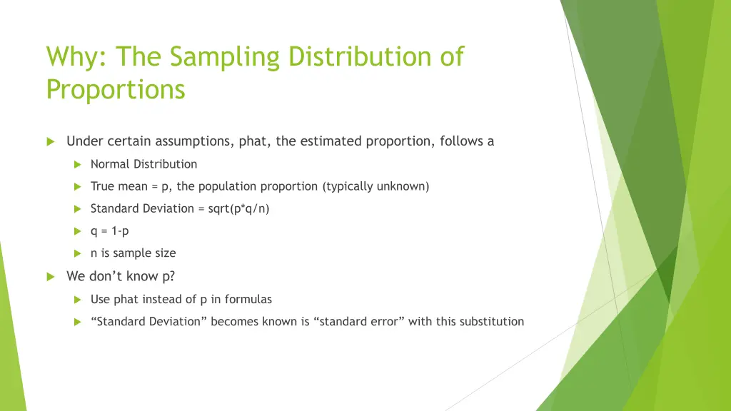 why the sampling distribution of proportions