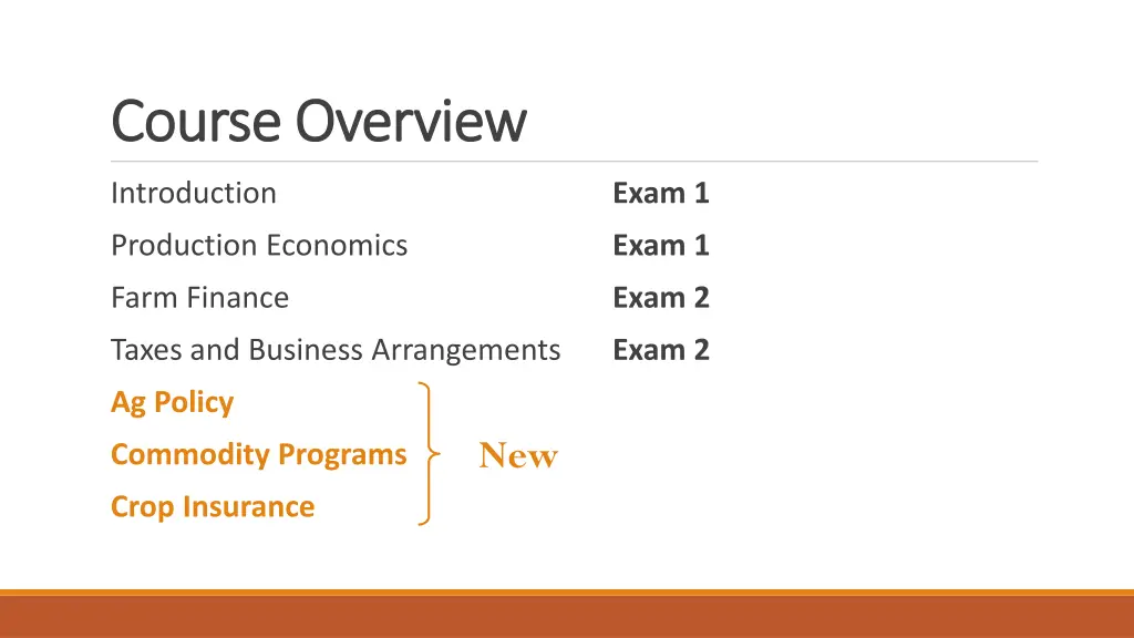 course overview course overview