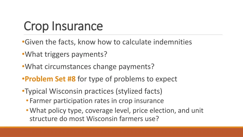 crop insurance crop insurance given the facts