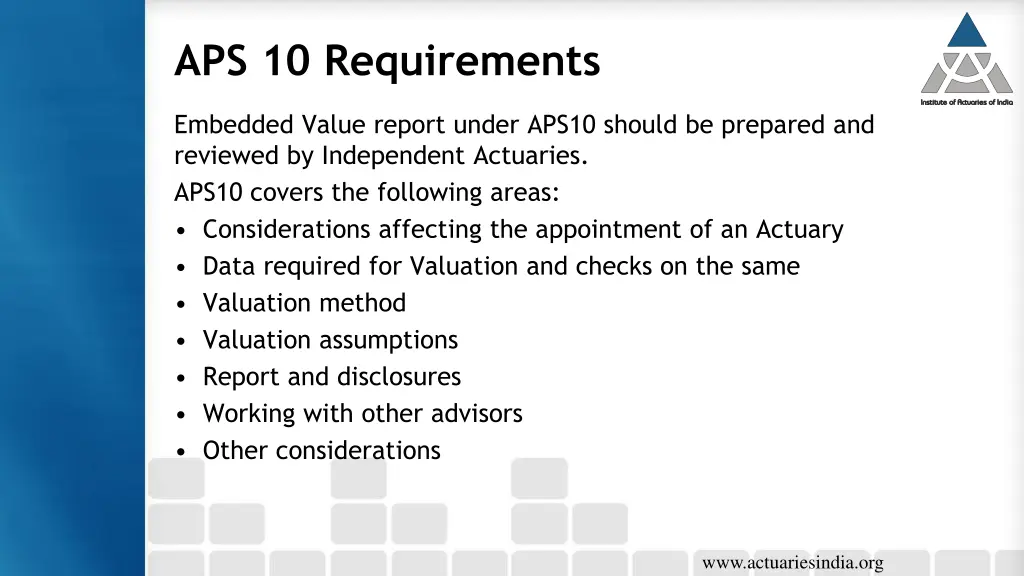 aps 10 requirements