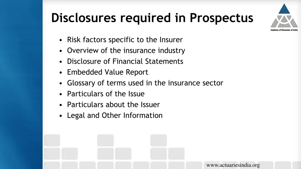 disclosures required in prospectus