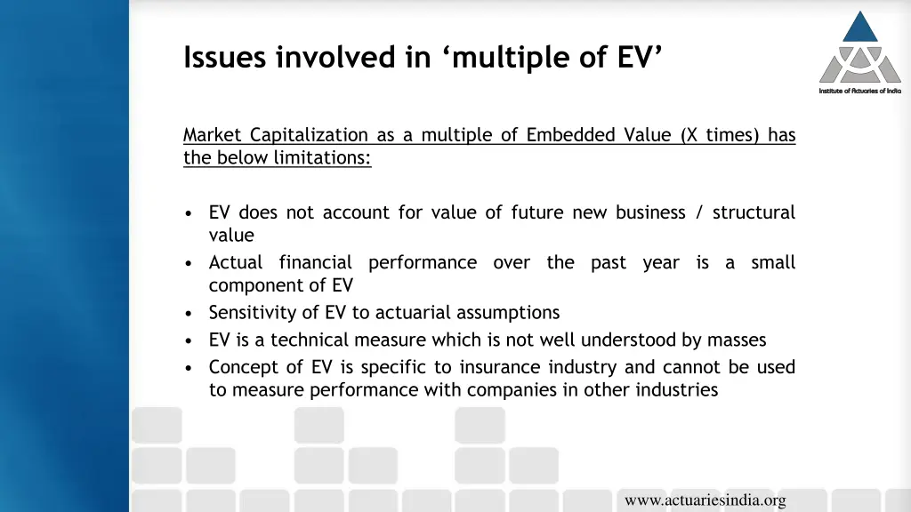 issues involved in multiple of ev